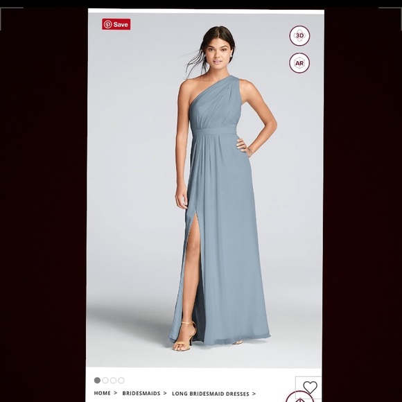 Maternity bridesmaid dress. Long 1shoulder chiffon - Picture 1 of 5